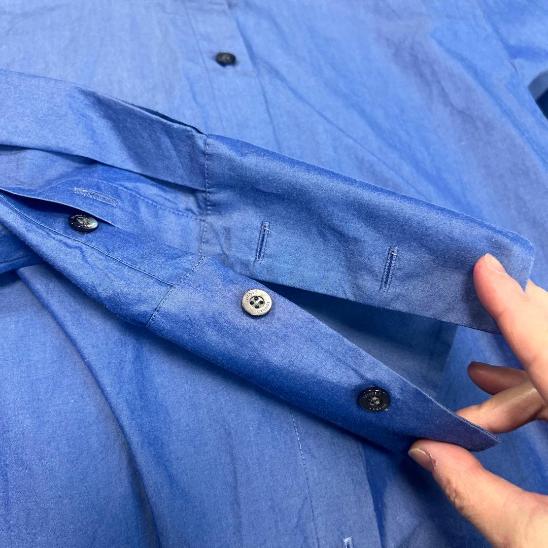 さめくん専用　レキップ　長袖青シャツ 襟幅小さめ(サイズ38)