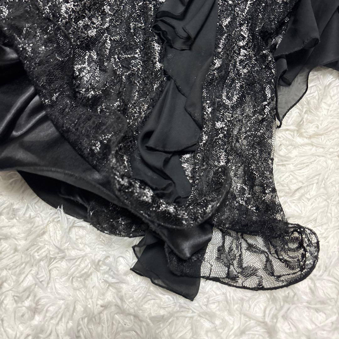 prima boutique 社交ダンス　ワンピース　黒　フリル　レース