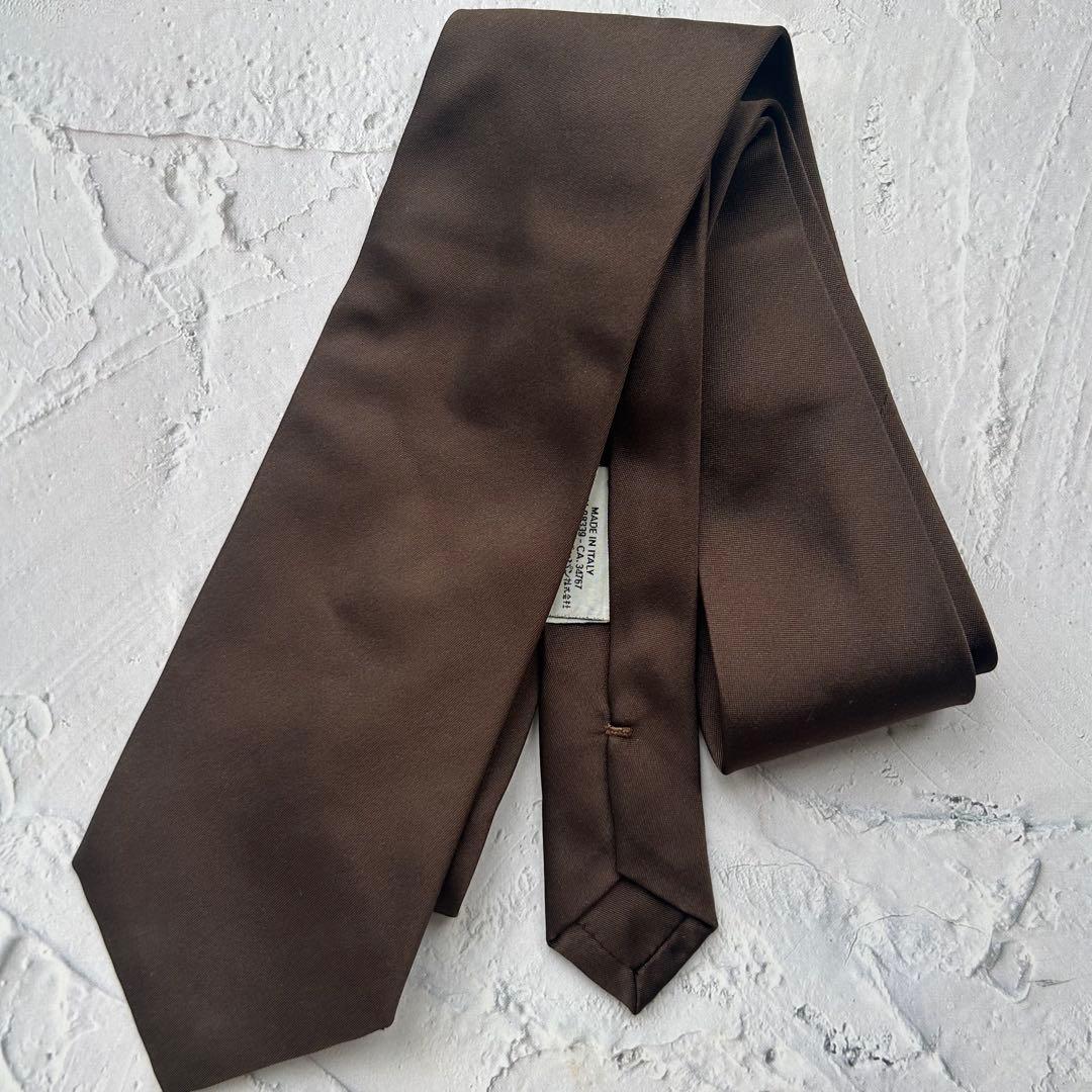 PRADA ブラウン シルク ネクタイ