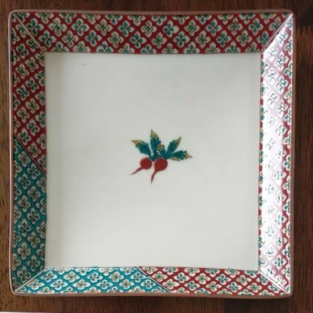 九谷焼　青郊窯　赤かぶ　大小各5枚セット　19cm • 9cm