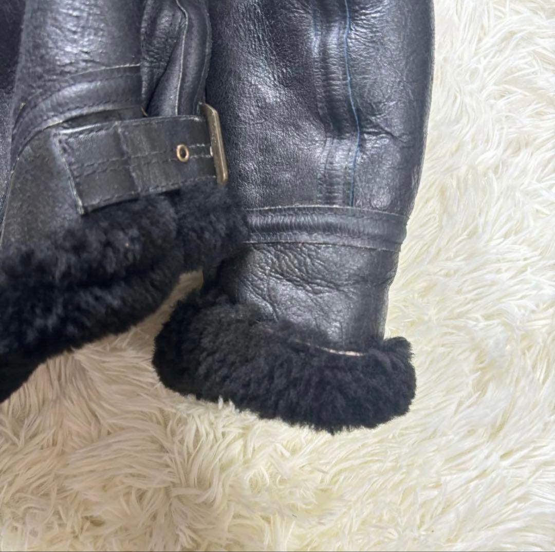 美品✨AVIREX ムートン　レザージャケット　B-3 羊革　36 ブラック