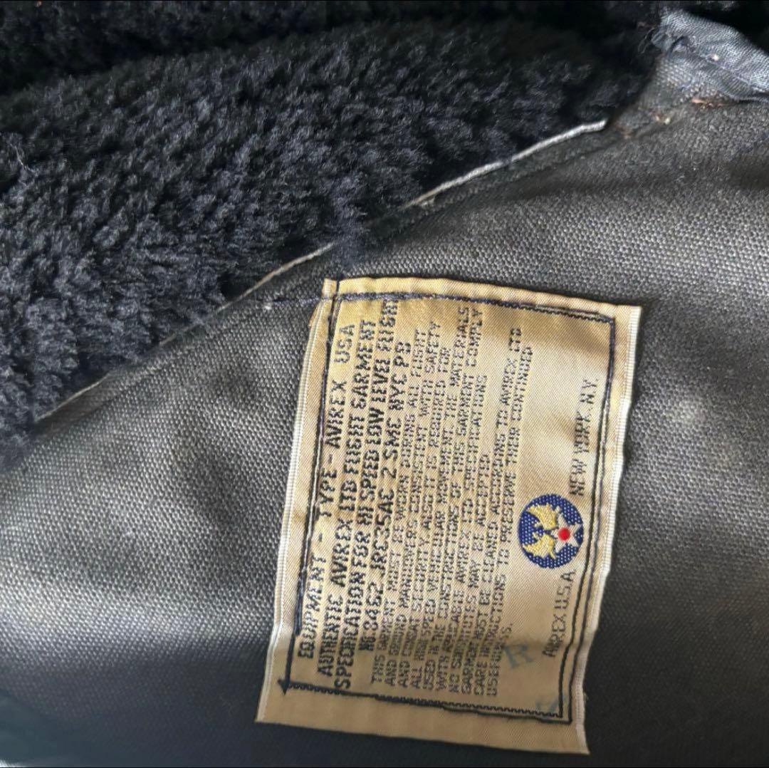 美品✨AVIREX ムートン　レザージャケット　B-3 羊革　36 ブラック