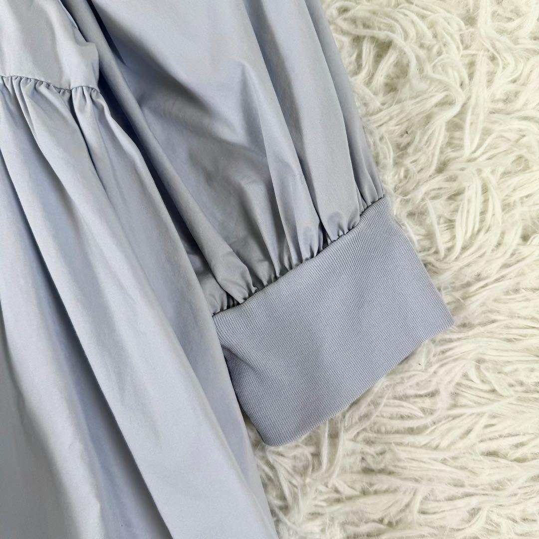 美品✨ ヨリ サイドギャザーパフブラウス ボウタイ リボン 洗える Sサイズ