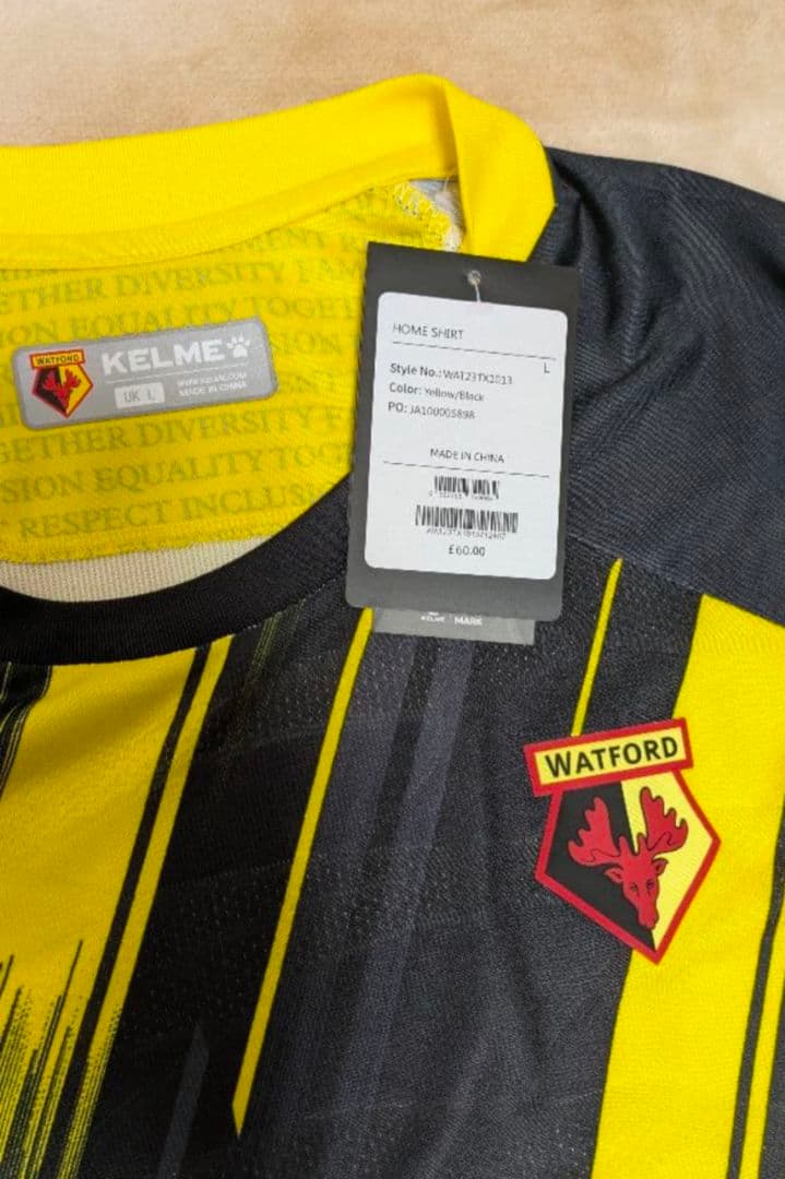 KELME社製のワトフォードFC2023-24シーズンホームレプリカユニフォーム