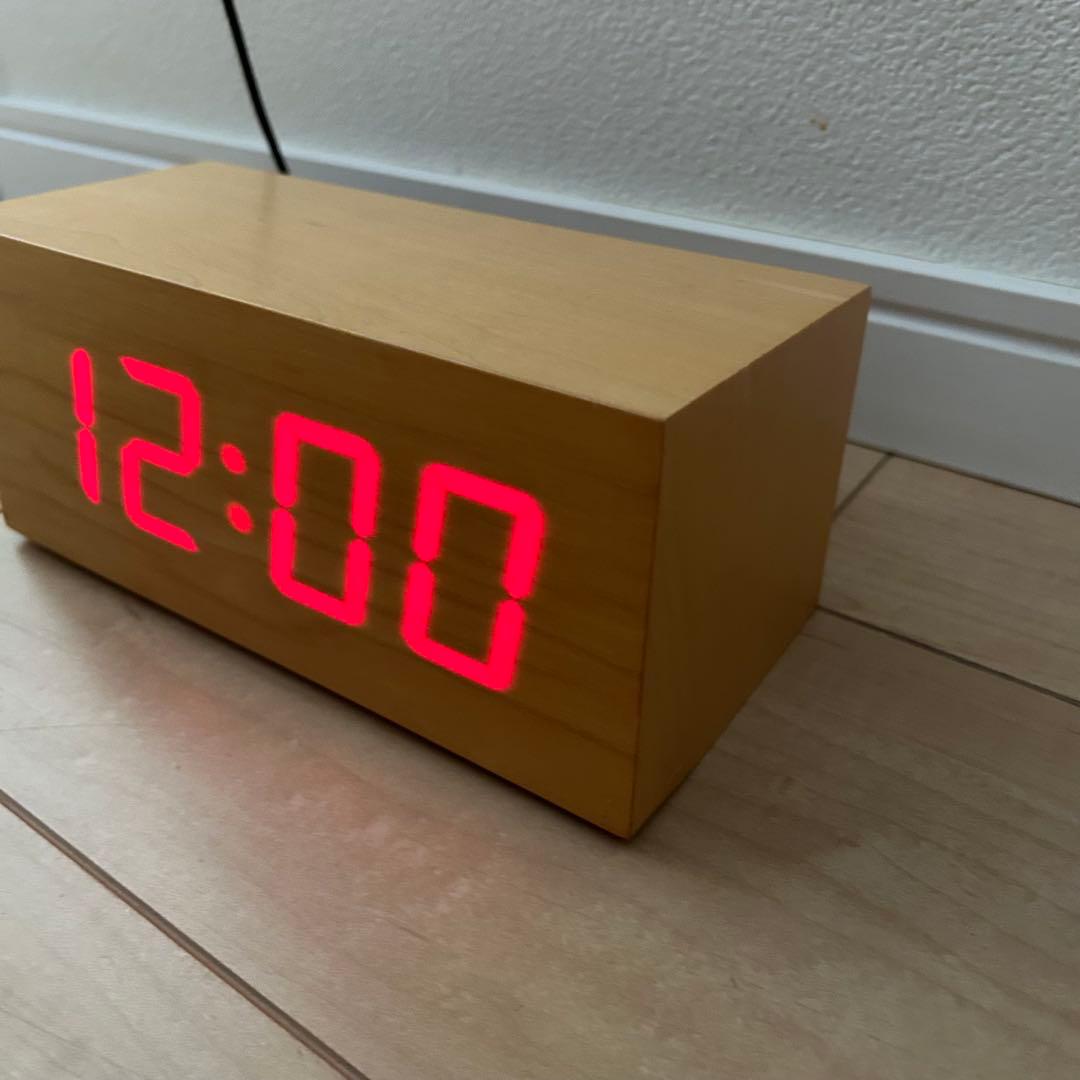 toca classic 天然木突板　デジタル置時計