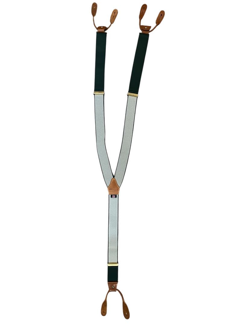 英国製 ポロラルフローレン ヴィンテージ Y型 ボタン式 サスペンダー 緑