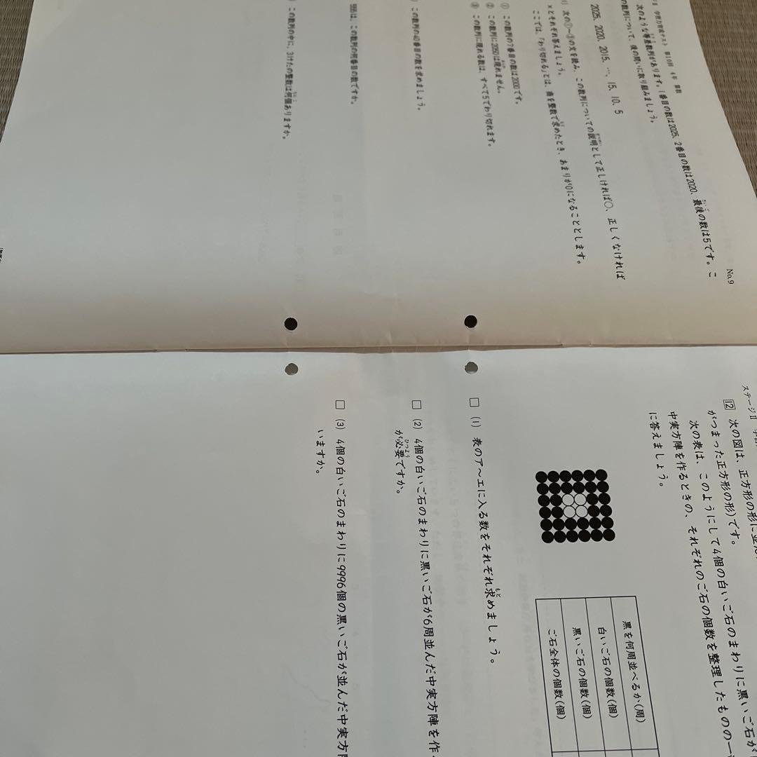 2025年 日能研 4年 ステージⅡ 育成テスト【前期】4科目❸〜➓