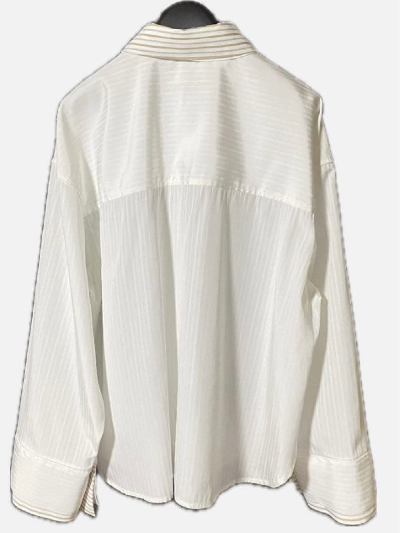 美品POLO BCSコラボ レイヤードカラーカフスシャツ ホワイト ストライプ