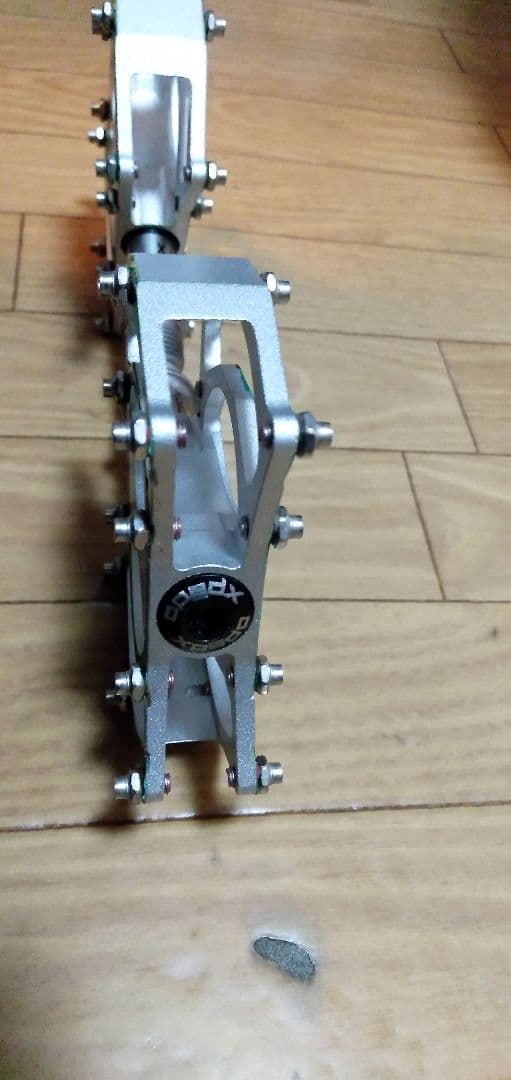 XPEDO XCF07AC フラットペダル シルバー/グリーン　255g