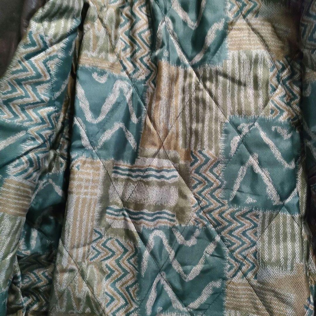 スペイン製 vintage フライトジャケット A2 本革 裏地総柄 短丈 M