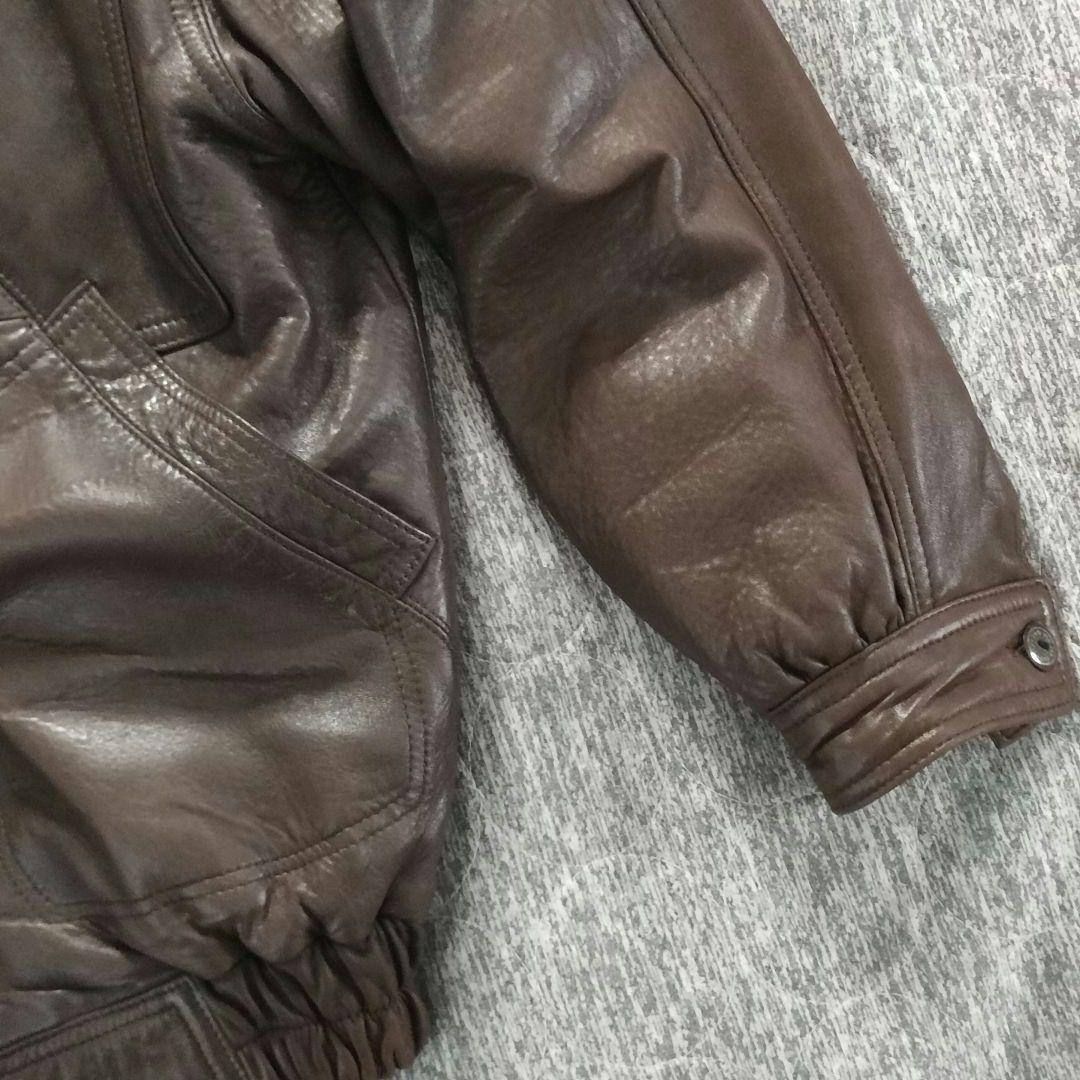 スペイン製 vintage フライトジャケット A2 本革 裏地総柄 短丈 M