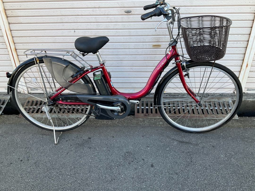 ヤマハ最新機種電動アシスト自転車チェアー26インチレッド系アルミボディー