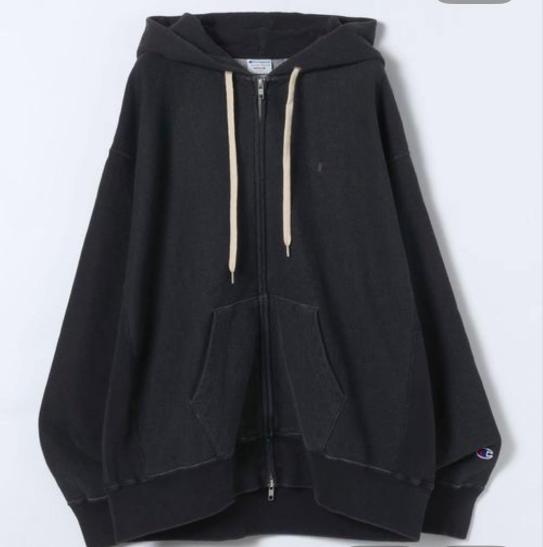 【Champion別注】インディゴブラックZIPパーカー　ジーナシス　新品未使用