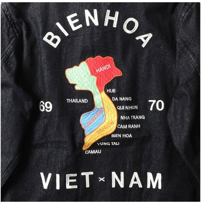 新品＊HOUSTON ヒューストン デニムジャケット ベトジャン XXL MAP