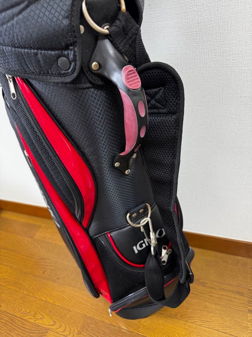 IGNIO ゴルフバッグ 黒/赤 ゴルフクラブセット