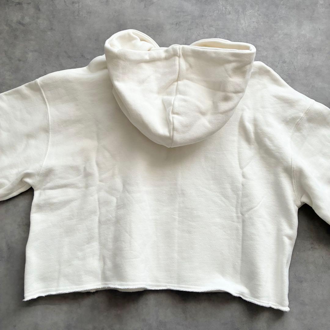 未使用タグ付き スローブ イエナ クロップドフードスウェット パーカー ロゴ刺繍