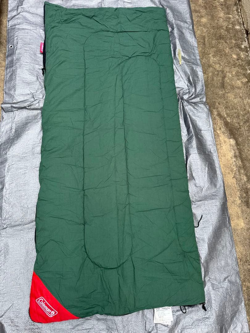 ２個セットColeman製封筒型の寝袋 緑/赤