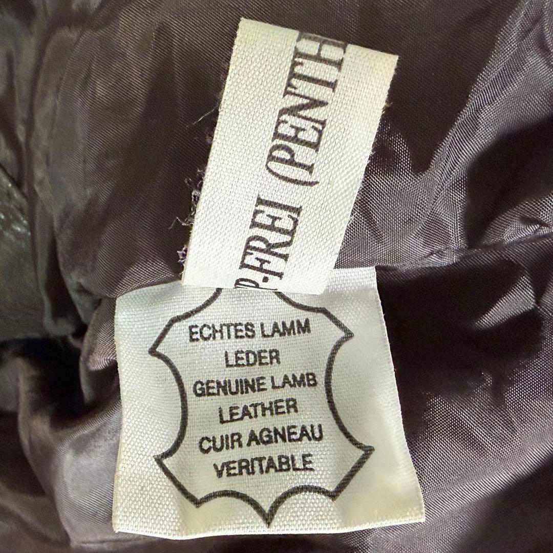 希少デザイン レザージャケット 濃茶 ユーロヴィンテージ 羊革 ラム