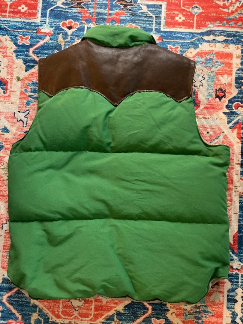 シュガーケーン　レザーヨークダウンベスト　Lサイズ