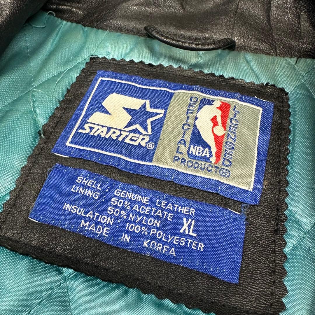 激レア 90s NBA STARTER ホーネッツ 襟高 レザージャケット