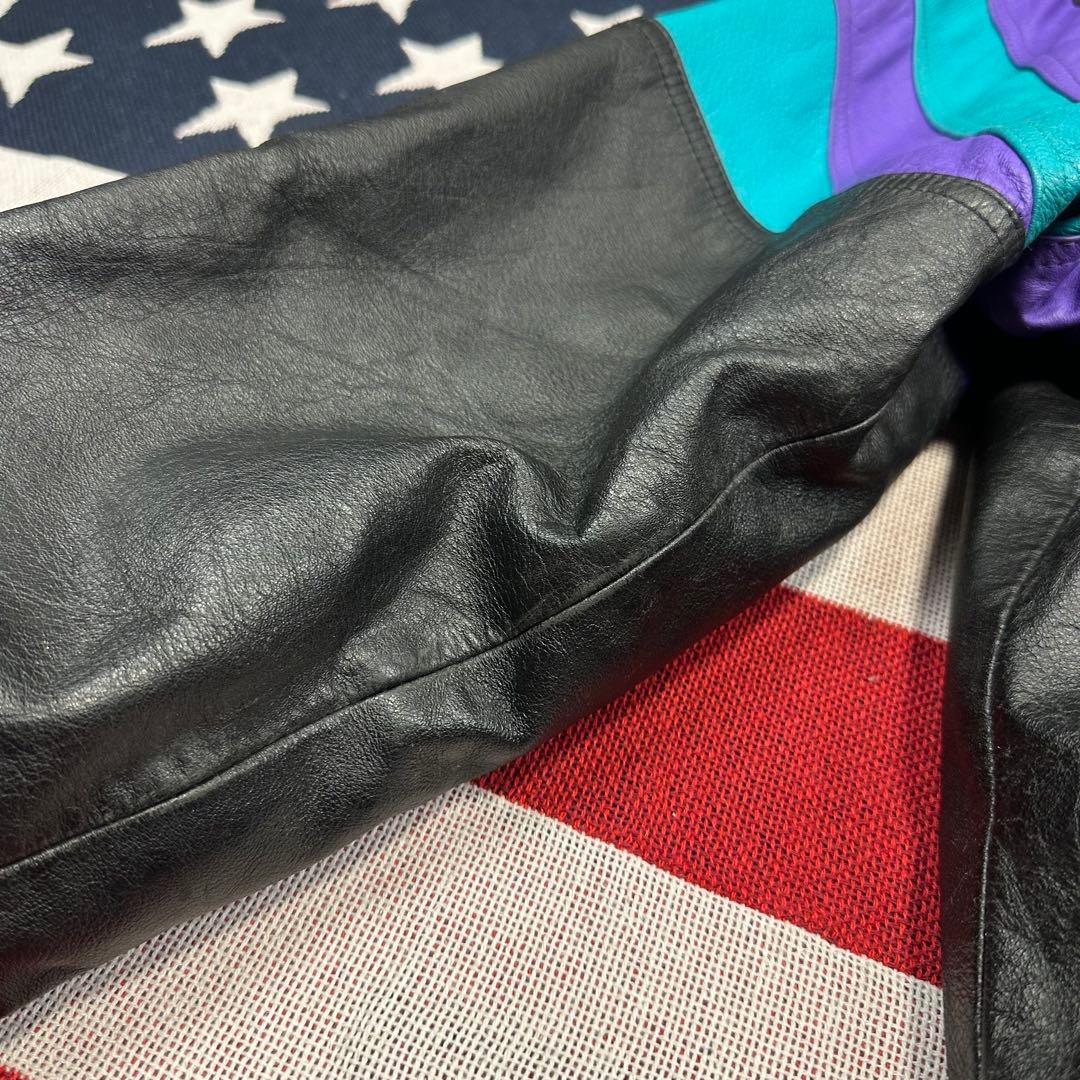 激レア 90s NBA STARTER ホーネッツ 襟高 レザージャケット