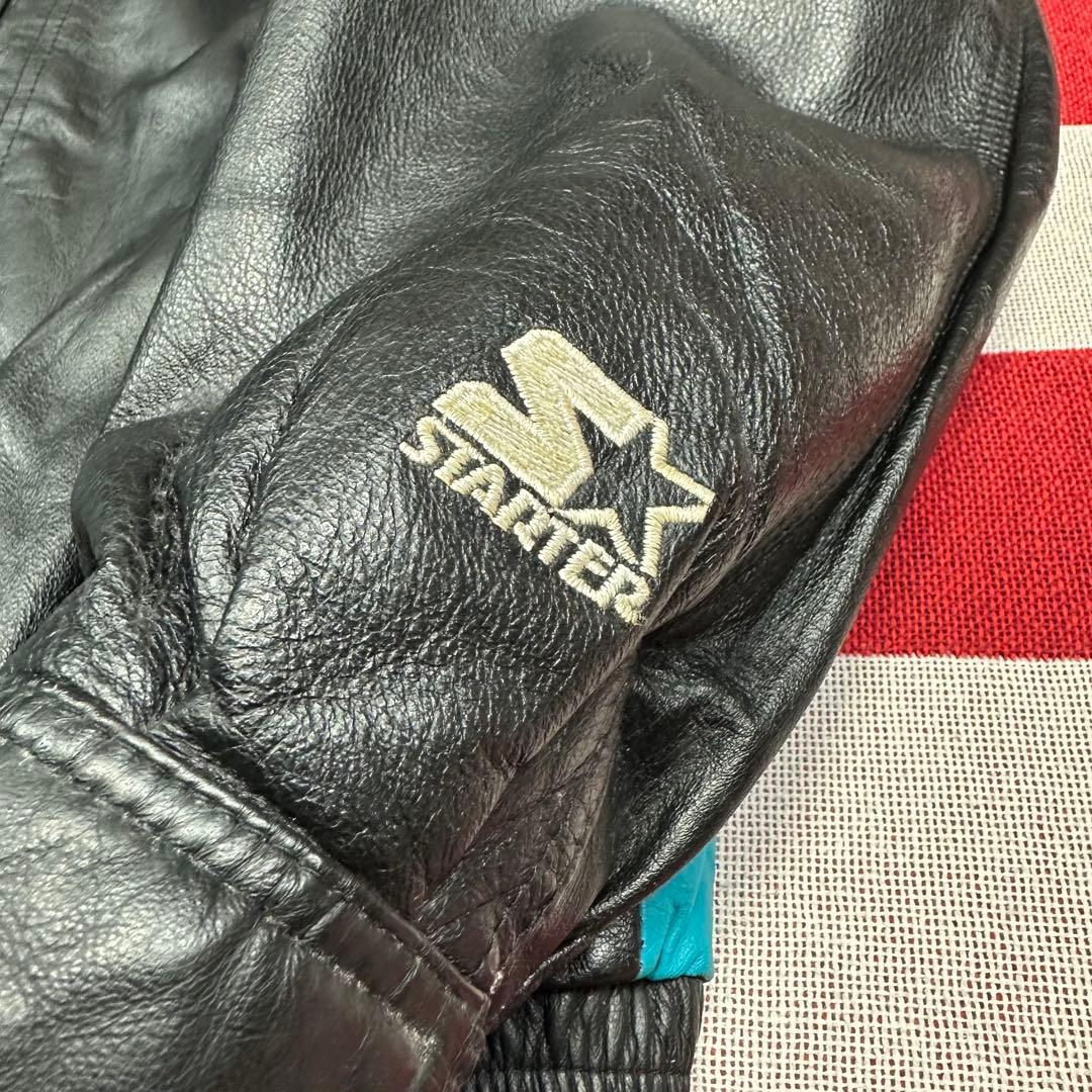 激レア 90s NBA STARTER ホーネッツ 襟高 レザージャケット