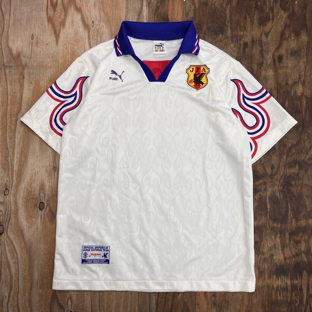 1996 97 サッカー日本代表 アウェイユニフォーム PUMA 上下セット 炎
