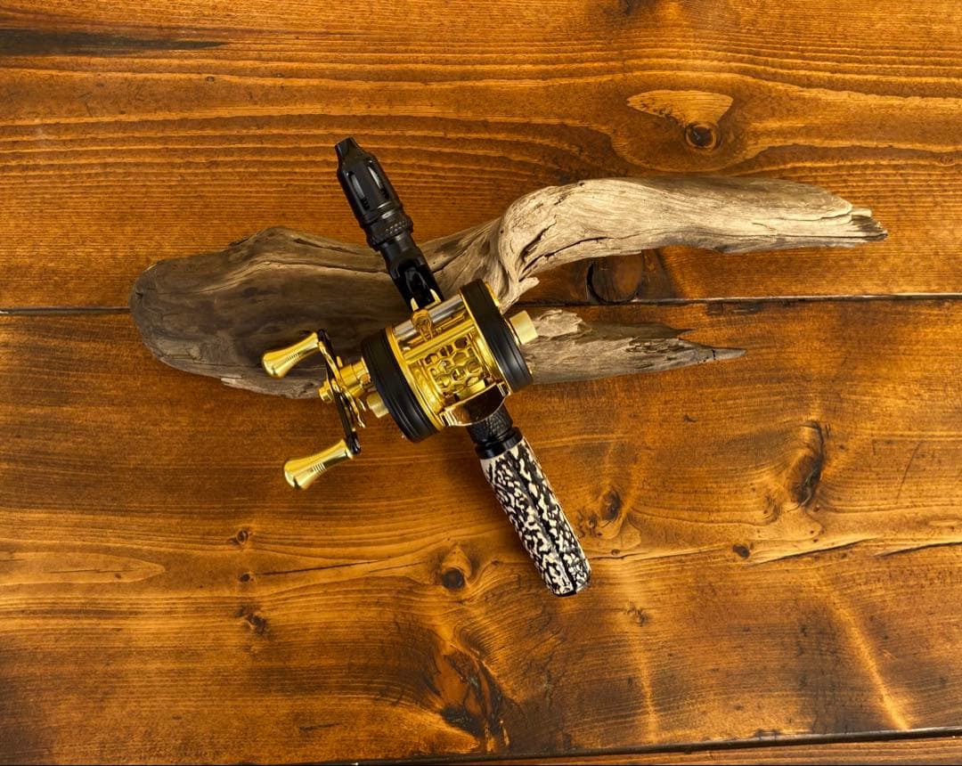 ガングリップ　鹿の角グリップ　トラウト　渓流　ハンドメイド　ロッドビルディング