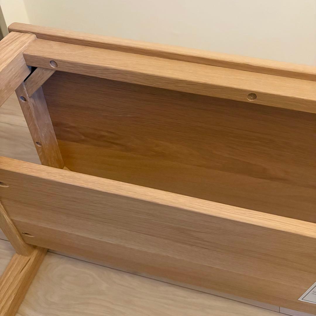 無印良品　木製ベンチ／板座／オーク材幅１００×奥行３７×高さ４４ｃｍローテーブル