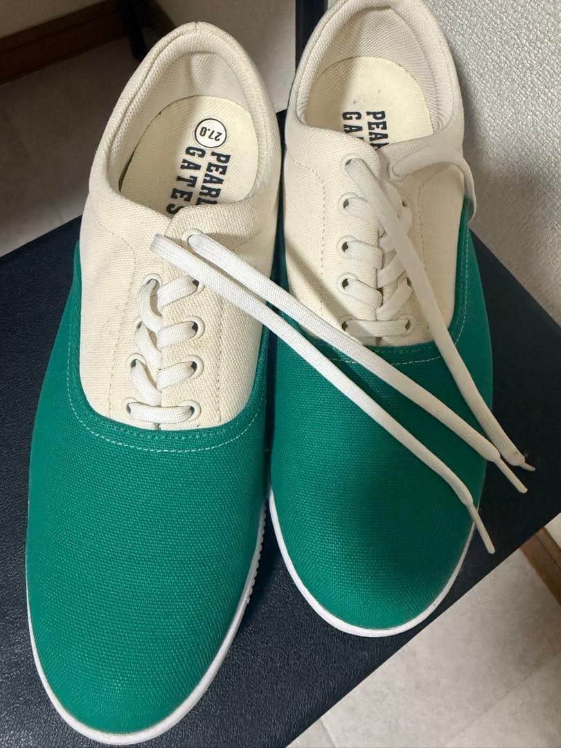 PEARLY GATES スニーカー グリーン/ホワイト