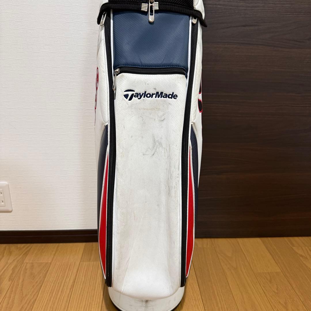 TaylorMade キャディバッグ ゴルフバッグ ホワイト/レッド/ブルー