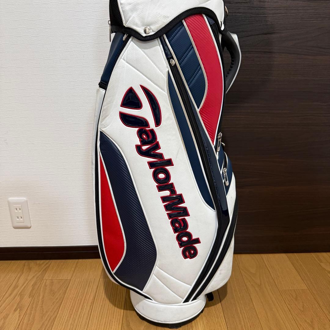 TaylorMade キャディバッグ ゴルフバッグ ホワイト/レッド/ブルー