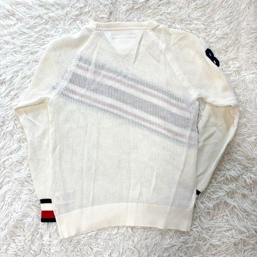 トミーヒルフィガーゴルフ ニット トリコロール ゴルフ ウェア 白 ホワイト