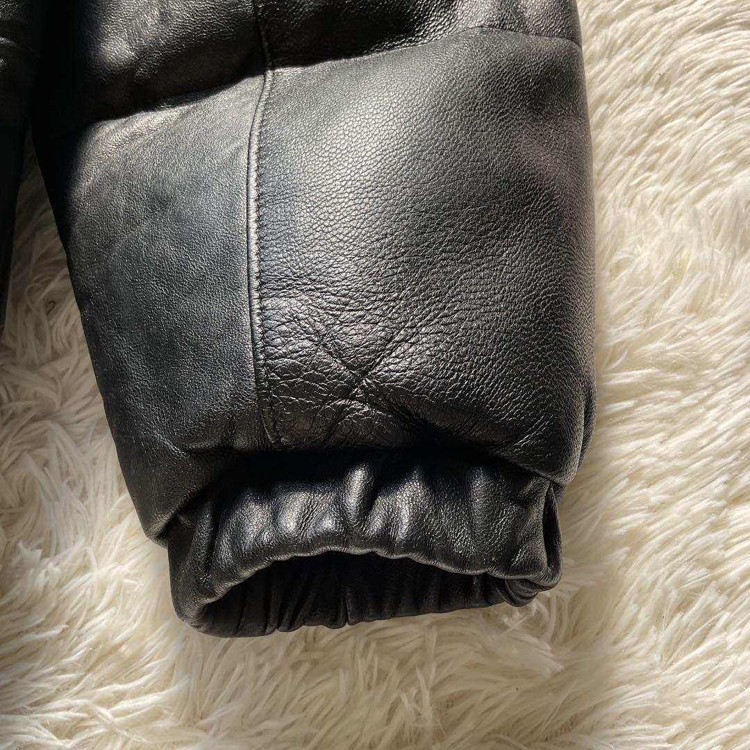 美品✨90's schott レザーダウンジャケット　本革　38 黒　キムタク
