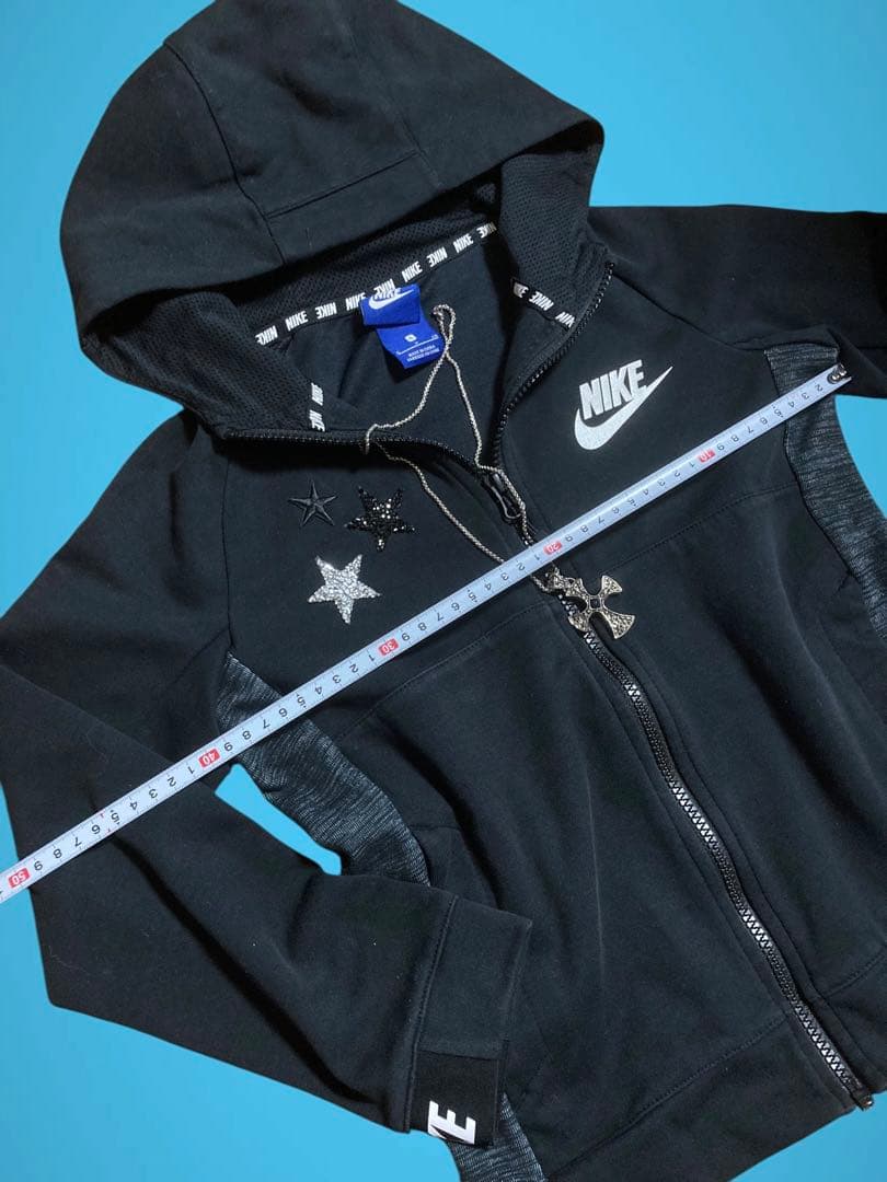 レアy2k星ビジューNIKEビックロゴフェアリーグランジ平成ギャルパーカー古着屋