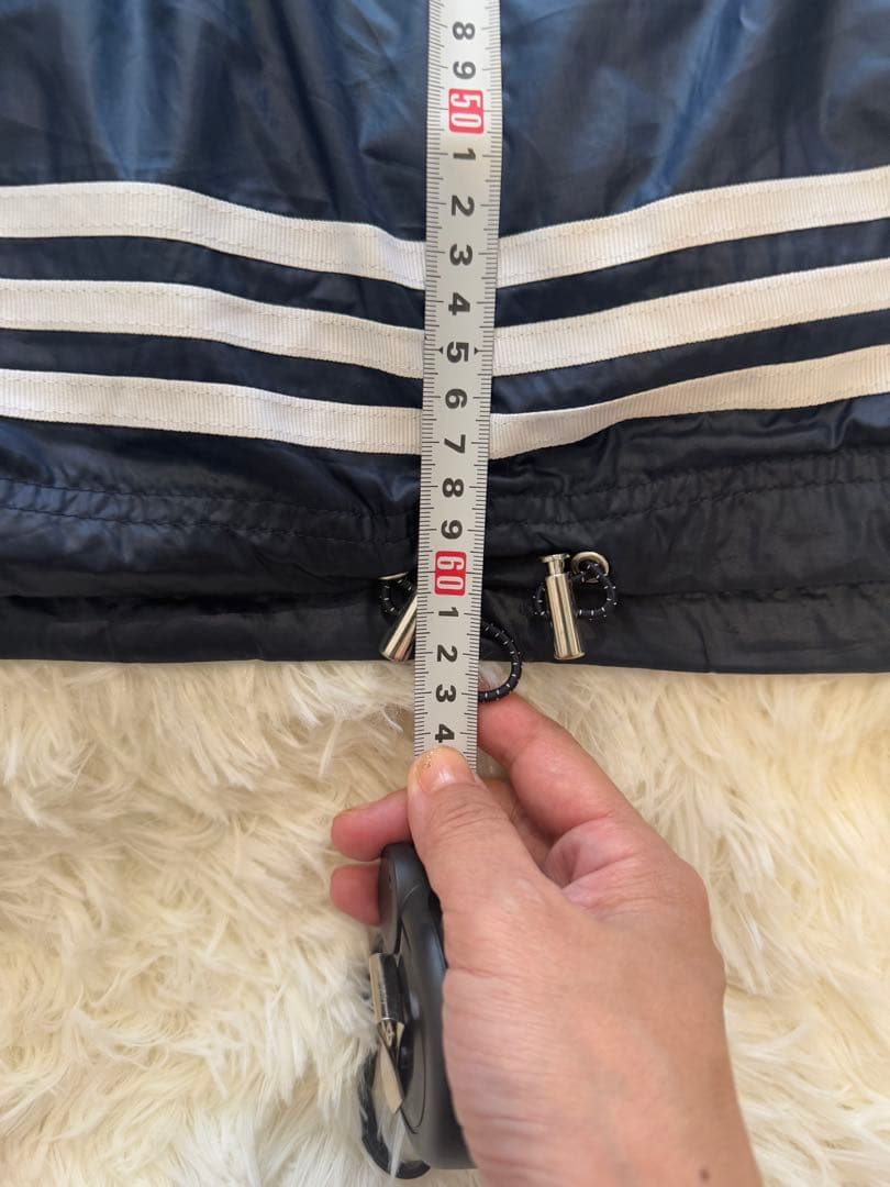 adidas フード付きウィンドブレーカー 紺original トレフォイルロゴ