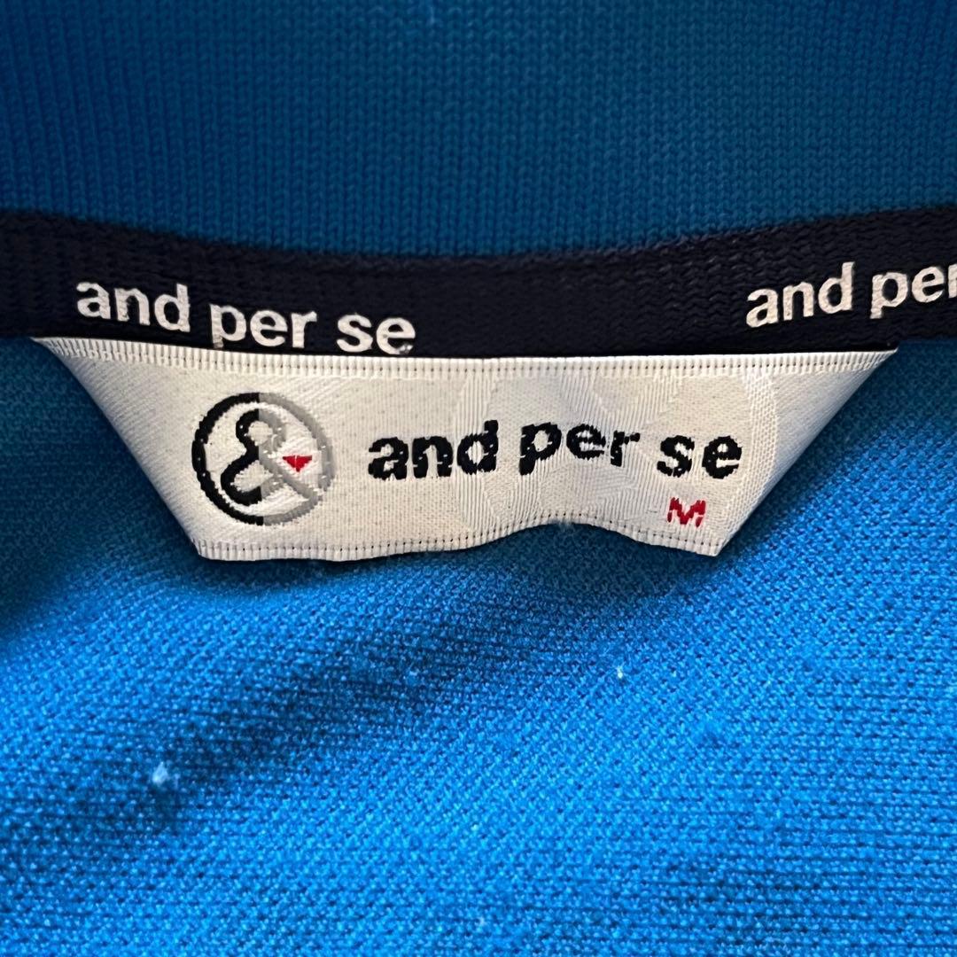 and per se アンパスィ ゴルフ レディース ポロシャツ ブルー M