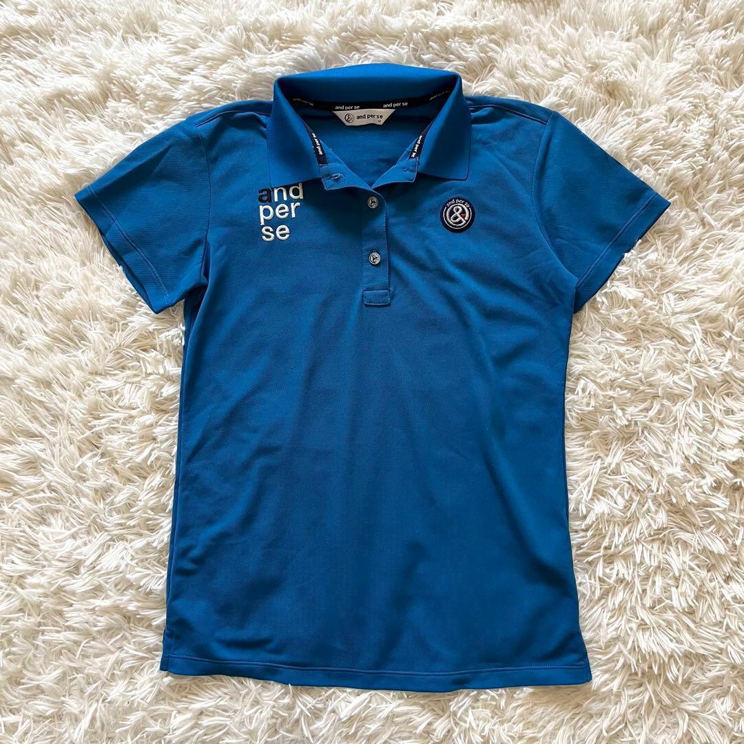 and per se アンパスィ ゴルフ レディース ポロシャツ ブルー M