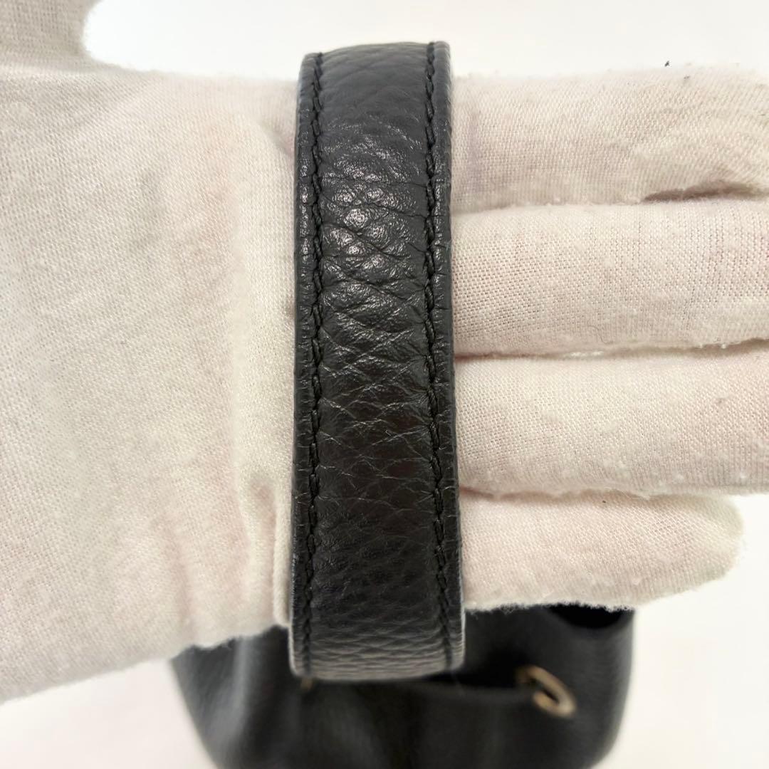 【美品】フルラ コスタンザ 2way ハンドバッグ 巾着バッグ レザー 黒