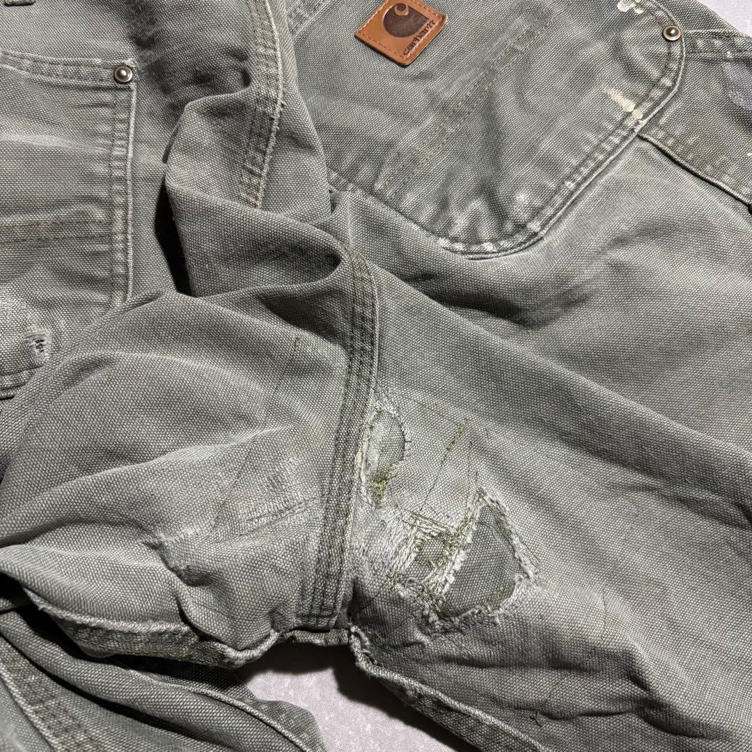 極上 カーハート carhartt ペインターパンツ ダブルニー モスグリーン