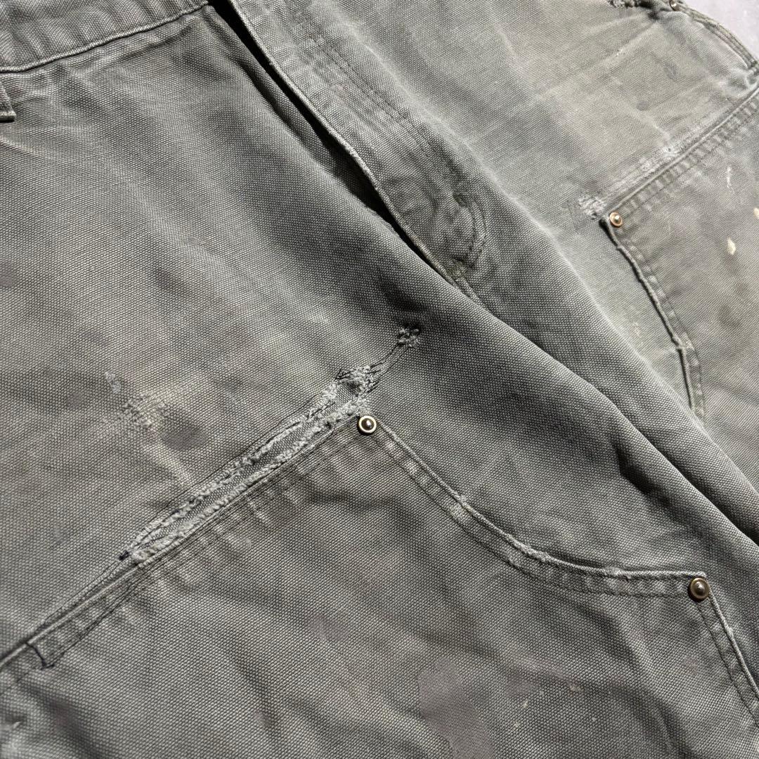 極上 カーハート carhartt ペインターパンツ ダブルニー モスグリーン