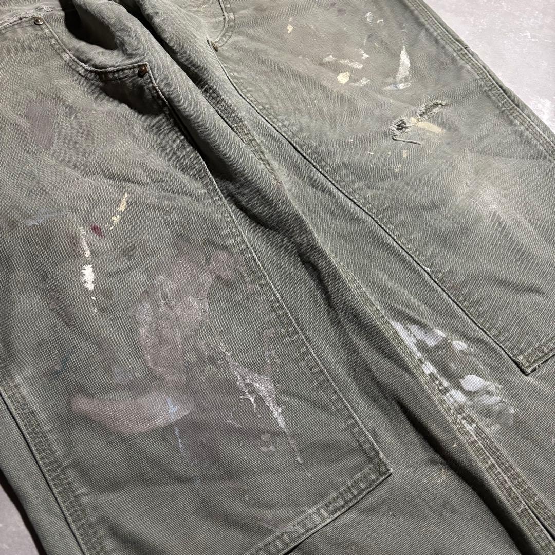 極上 カーハート carhartt ペインターパンツ ダブルニー モスグリーン