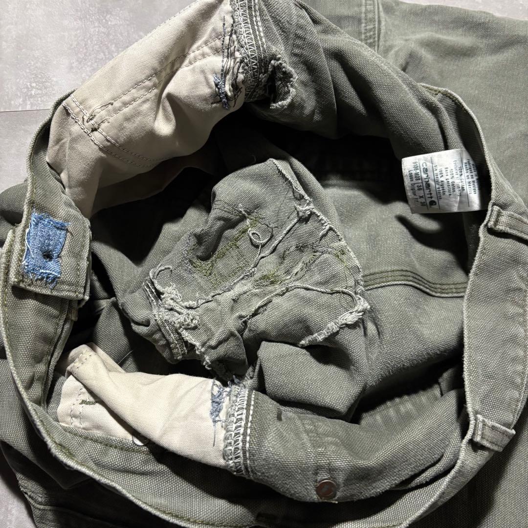 極上 カーハート carhartt ペインターパンツ ダブルニー モスグリーン