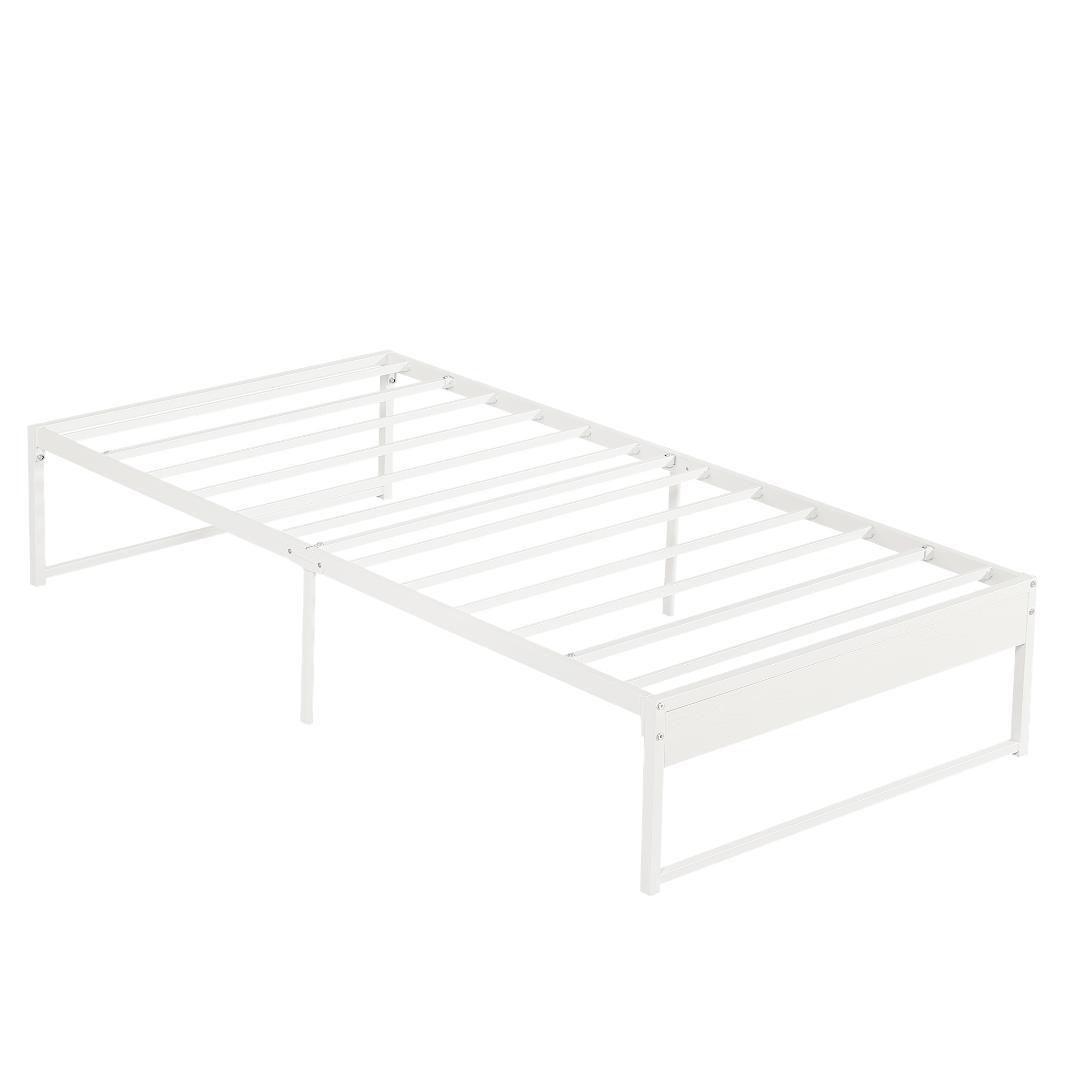 赤字価格！【シングル】ベッドフレーム　組立品　パイプと木の組合せ　WHITE