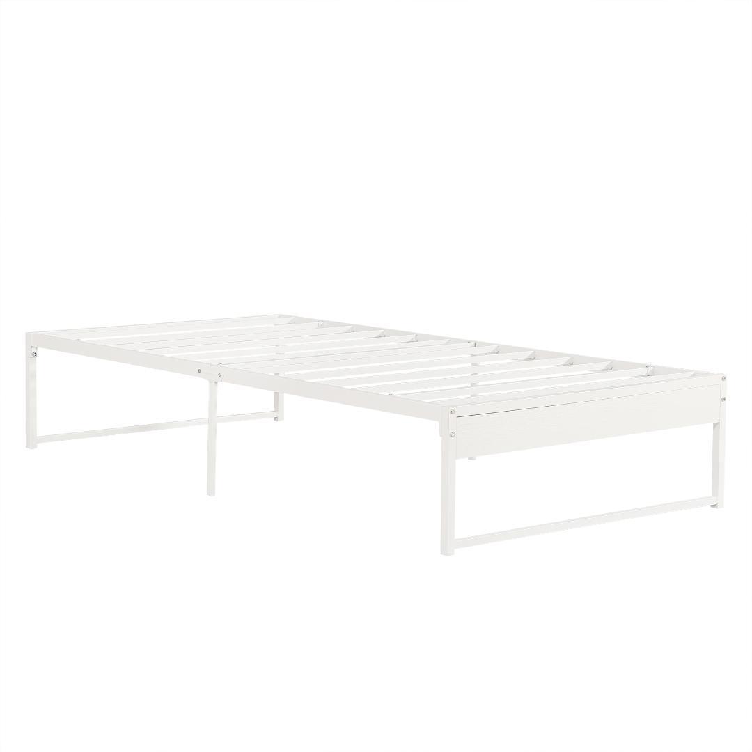 赤字価格！【シングル】ベッドフレーム　組立品　パイプと木の組合せ　WHITE