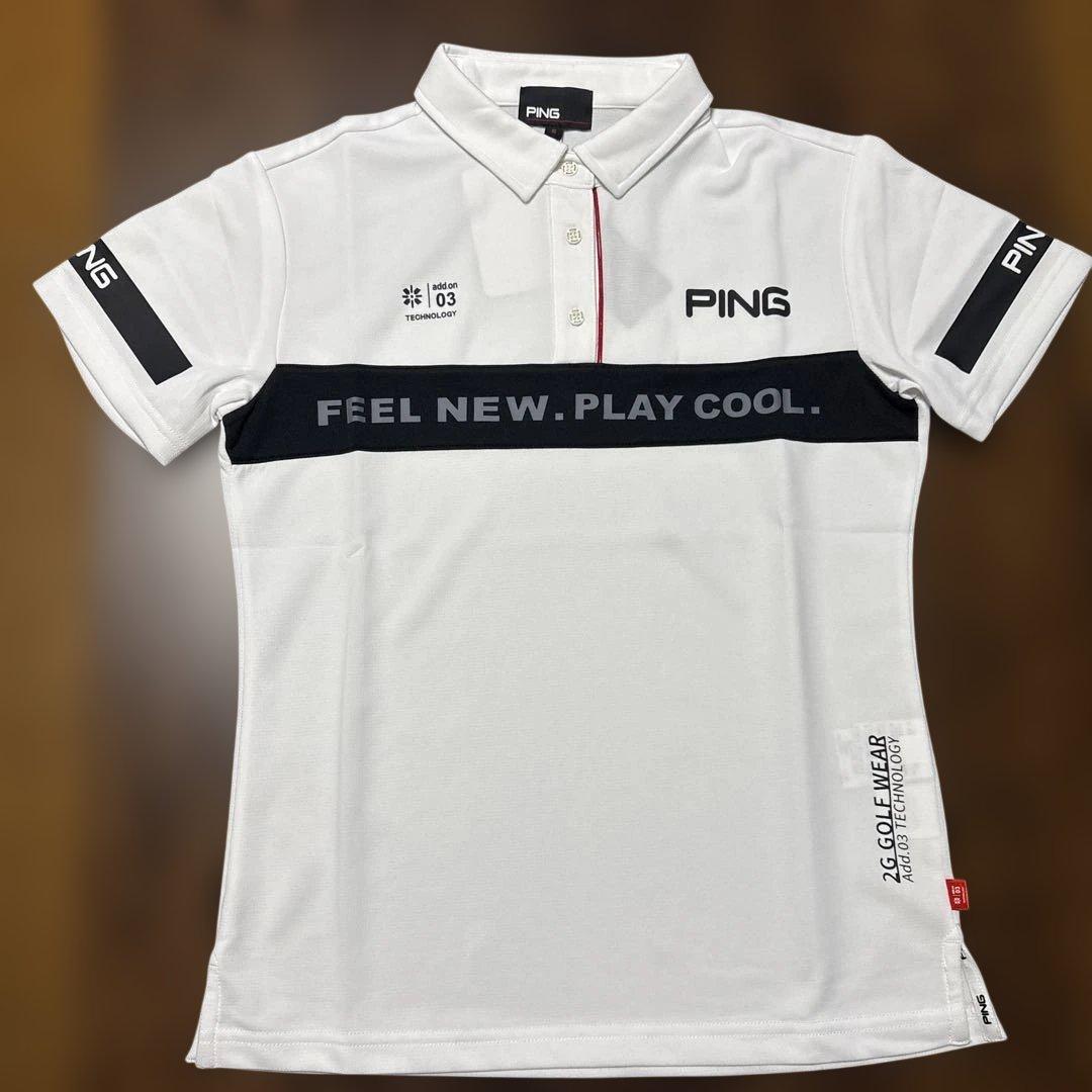 新品PINGゴルフウェアS セットアップ上下半袖ポロシャツ＋バイアスロゴスカート