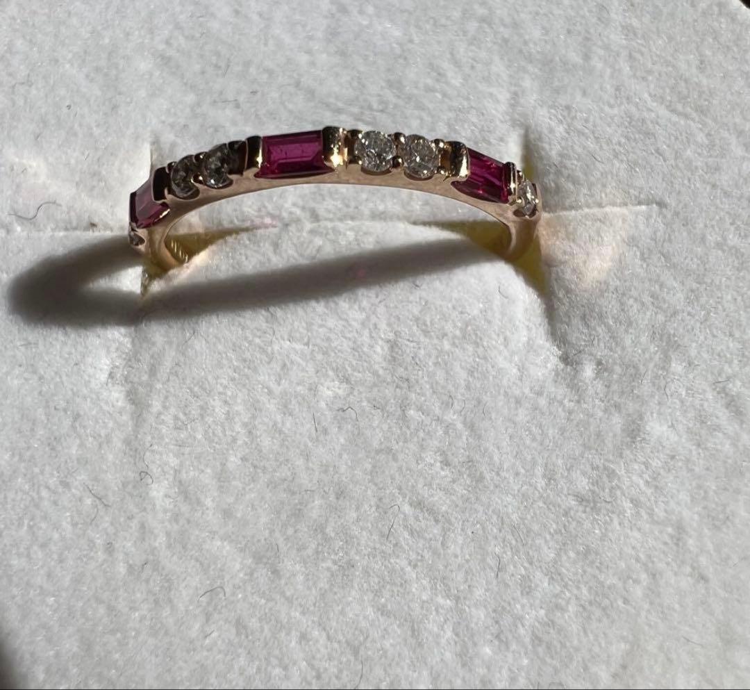 k18PG 非加熱 ルビー リング エタニティ