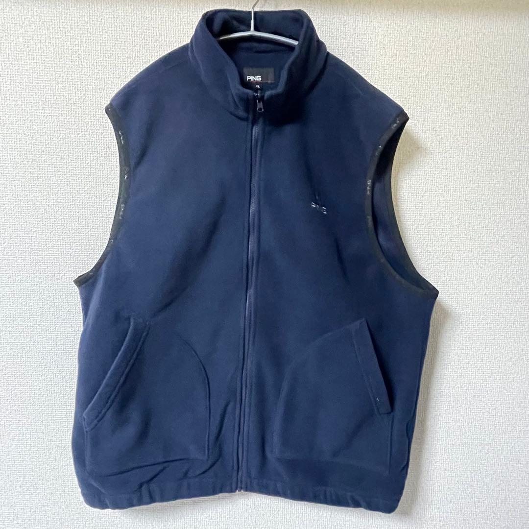 PING 3WAY ジャケット ブルゾン ライナーベスト フーディ 紺 LL