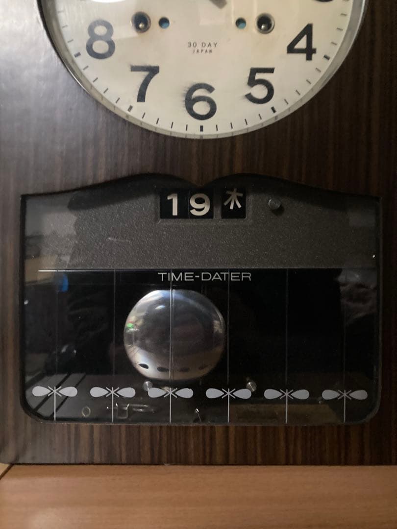 SEIKO アンティークカレンダー柱時計 30日巻 稼働中インジケータ