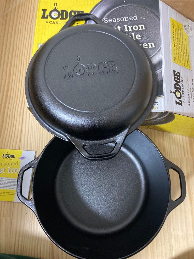 新品　ロッジ ダブルダッチオーヴン L8DD3　キャンプ　スキレット